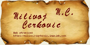 Milivoj Čerković vizit kartica